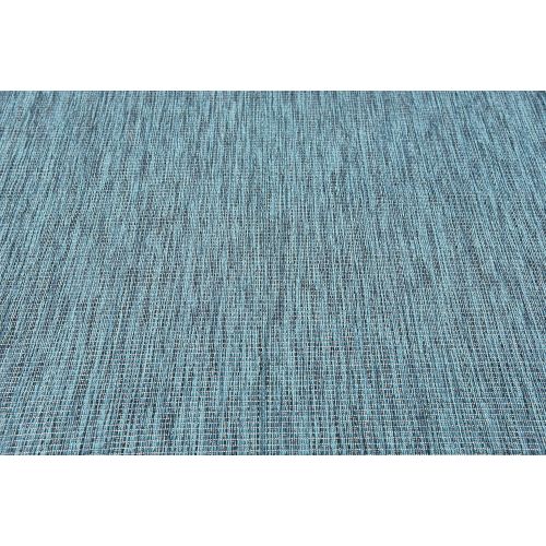  Unique Loom Outdoor Collection Casual Solid Accent Home Decor Teal Area Rug (6 x 9)