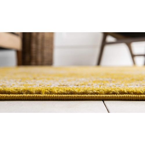  Unique Loom Penrose Collection Traditional Vintage Distressed Yellow Area Rug (9 x 12)