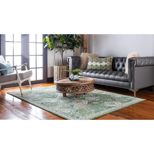  Unique Loom Penrose Collection Traditional Vintage Distressed Yellow Area Rug (9 x 12)