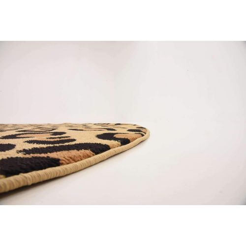  Unique Loom Wildlife Collection Leopard Animal Dark Gray Area Rug (7 x 10)