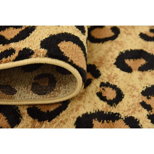  Unique Loom Wildlife Collection Leopard Animal Dark Gray Area Rug (7 x 10)