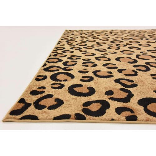  Unique Loom Wildlife Collection Leopard Animal Dark Gray Area Rug (7 x 10)