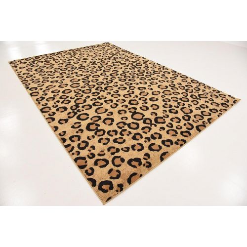  Unique Loom Wildlife Collection Leopard Animal Dark Gray Area Rug (7 x 10)