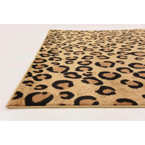  Unique Loom Wildlife Collection Leopard Animal Dark Gray Area Rug (7 x 10)