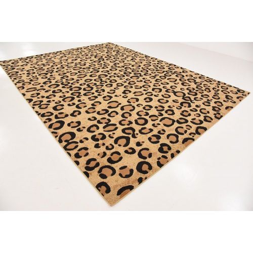  Unique Loom Wildlife Collection Leopard Animal Dark Gray Area Rug (7 x 10)