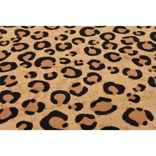  Unique Loom Wildlife Collection Leopard Animal Dark Gray Area Rug (7 x 10)