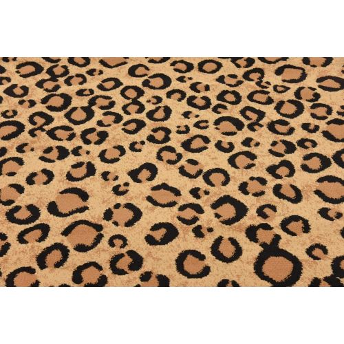  Unique Loom Wildlife Collection Leopard Animal Dark Gray Area Rug (7 x 10)