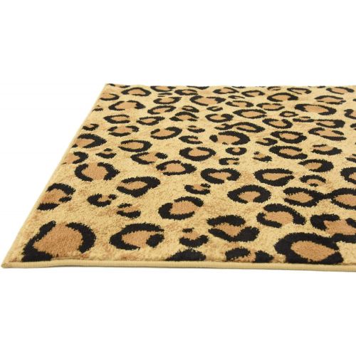  Unique Loom Wildlife Collection Leopard Animal Dark Gray Area Rug (7 x 10)