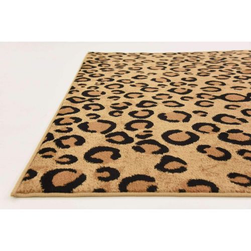  Unique Loom Wildlife Collection Leopard Animal Dark Gray Area Rug (7 x 10)