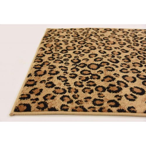  Unique Loom Wildlife Collection Leopard Animal Dark Gray Area Rug (7 x 10)