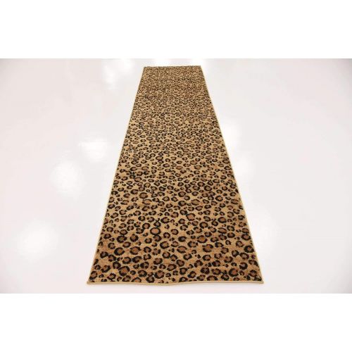  Unique Loom Wildlife Collection Leopard Animal Dark Gray Area Rug (7 x 10)