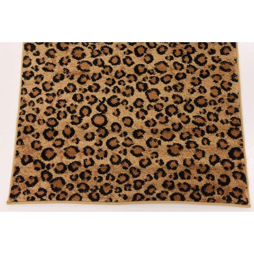  Unique Loom Wildlife Collection Leopard Animal Dark Gray Area Rug (7 x 10)