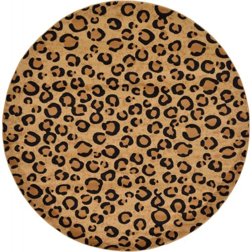  Unique Loom Wildlife Collection Leopard Animal Dark Gray Area Rug (7 x 10)