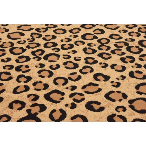  Unique Loom Wildlife Collection Leopard Animal Dark Gray Area Rug (7 x 10)