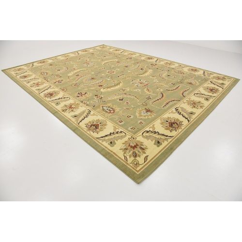  Unique Loom Voyage Collection Traditional Oriental Classic Green Area Rug (10 x 13)