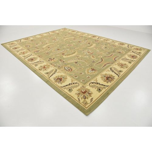  Unique Loom Voyage Collection Traditional Oriental Classic Green Area Rug (10 x 13)