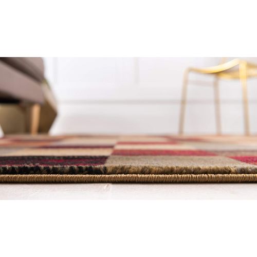  Unique Loom Barista Collection Abstract Vintage Modern Rustic Warm Multi Area Rug (5 x 8)