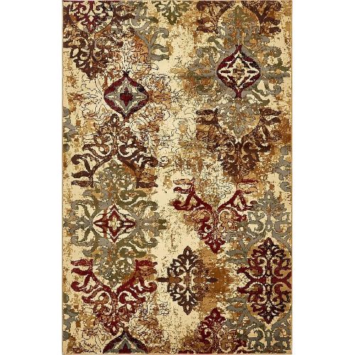  Unique Loom Barista Collection Abstract Vintage Modern Rustic Warm Multi Area Rug (5 x 8)