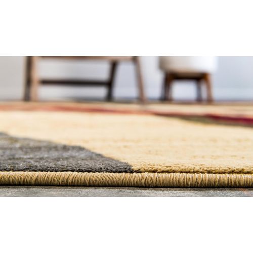  Unique Loom Barista Collection Abstract Vintage Modern Rustic Warm Multi Area Rug (5 x 8)