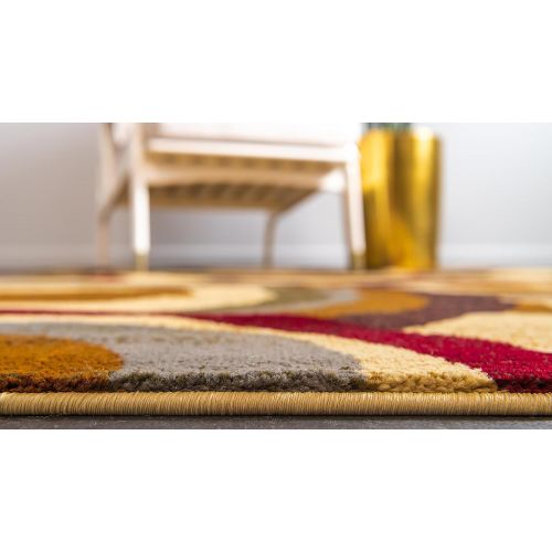  Unique Loom Barista Collection Abstract Vintage Modern Rustic Warm Multi Area Rug (5 x 8)