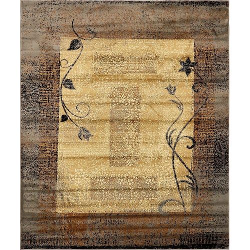  Unique Loom Barista Collection Abstract Vintage Modern Rustic Warm Multi Area Rug (5 x 8)