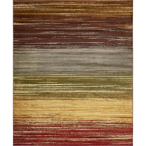  Unique Loom Barista Collection Abstract Vintage Modern Rustic Warm Multi Area Rug (5 x 8)