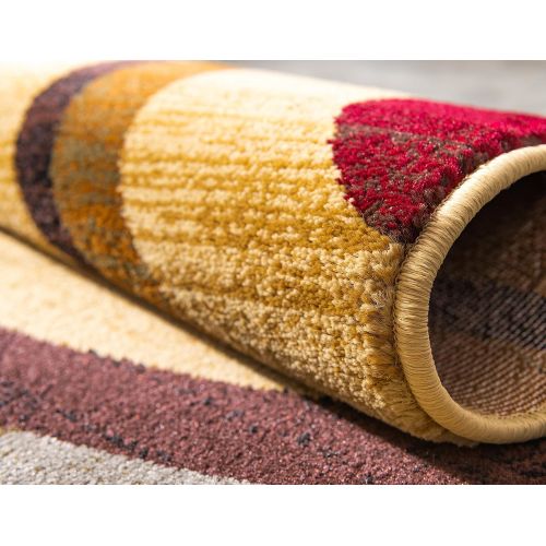  Unique Loom Barista Collection Abstract Vintage Modern Rustic Warm Multi Area Rug (5 x 8)