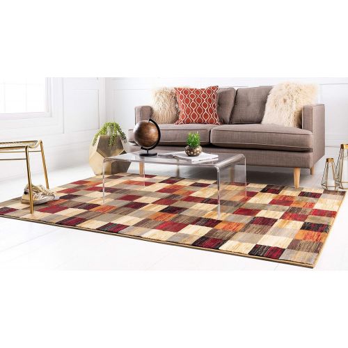  Unique Loom Barista Collection Abstract Vintage Modern Rustic Warm Multi Area Rug (5 x 8)