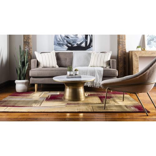  Unique Loom Barista Collection Abstract Vintage Modern Rustic Warm Multi Area Rug (5 x 8)