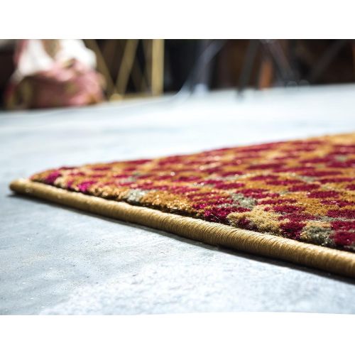  Unique Loom Barista Collection Abstract Vintage Modern Rustic Warm Multi Area Rug (5 x 8)