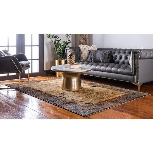  Unique Loom Barista Collection Abstract Vintage Modern Rustic Warm Multi Area Rug (5 x 8)