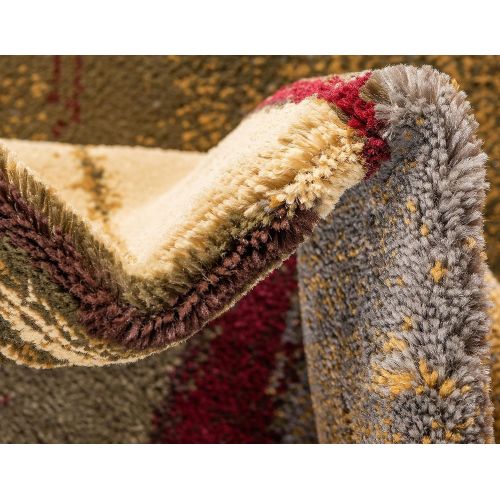  Unique Loom Barista Collection Abstract Vintage Modern Rustic Warm Multi Area Rug (5 x 8)