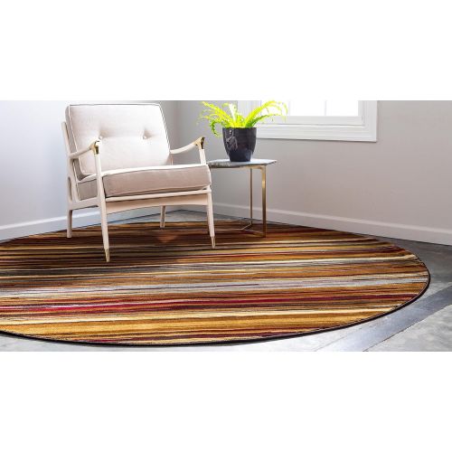  Unique Loom Barista Collection Abstract Vintage Modern Rustic Warm Multi Area Rug (5 x 8)