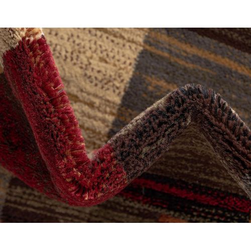  Unique Loom Barista Collection Abstract Vintage Modern Rustic Warm Multi Area Rug (5 x 8)