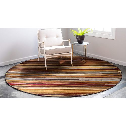  Unique Loom Barista Collection Abstract Vintage Modern Rustic Warm Multi Area Rug (5 x 8)