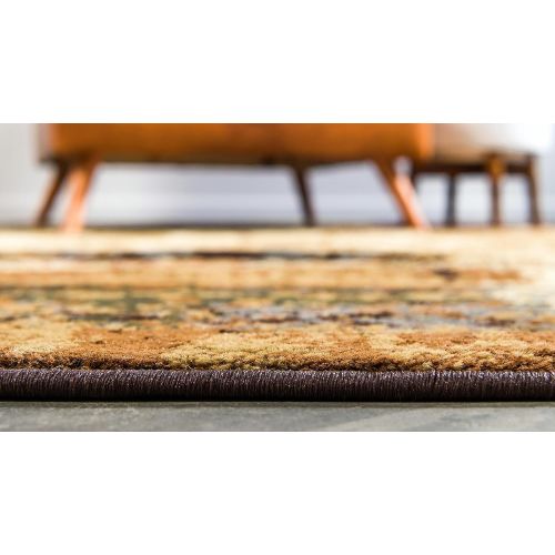  Unique Loom Barista Collection Abstract Vintage Modern Rustic Warm Multi Area Rug (5 x 8)