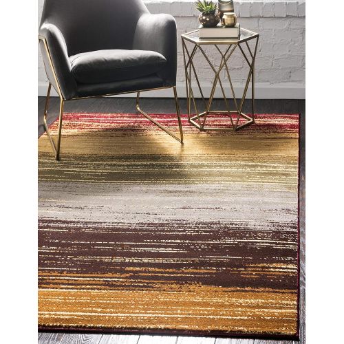  Unique Loom Barista Collection Abstract Vintage Modern Rustic Warm Multi Area Rug (5 x 8)