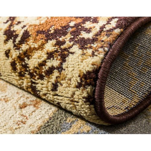  Unique Loom Barista Collection Abstract Vintage Modern Rustic Warm Multi Area Rug (5 x 8)