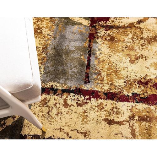  Unique Loom Barista Collection Abstract Vintage Modern Rustic Warm Multi Area Rug (5 x 8)