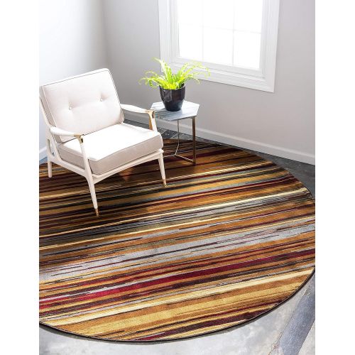  Unique Loom Barista Collection Abstract Vintage Modern Rustic Warm Multi Area Rug (5 x 8)