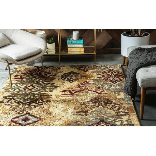  Unique Loom Barista Collection Abstract Vintage Modern Rustic Warm Multi Area Rug (5 x 8)