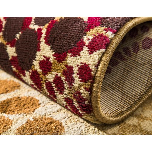  Unique Loom Barista Collection Abstract Vintage Modern Rustic Warm Multi Area Rug (5 x 8)