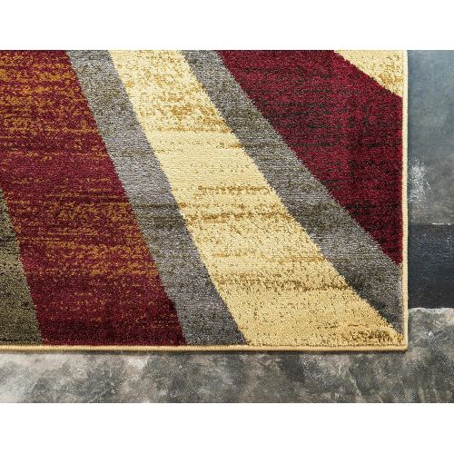  Unique Loom Barista Collection Abstract Vintage Modern Rustic Warm Multi Area Rug (5 x 8)