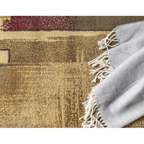  Unique Loom Barista Collection Abstract Vintage Modern Rustic Warm Multi Area Rug (5 x 8)