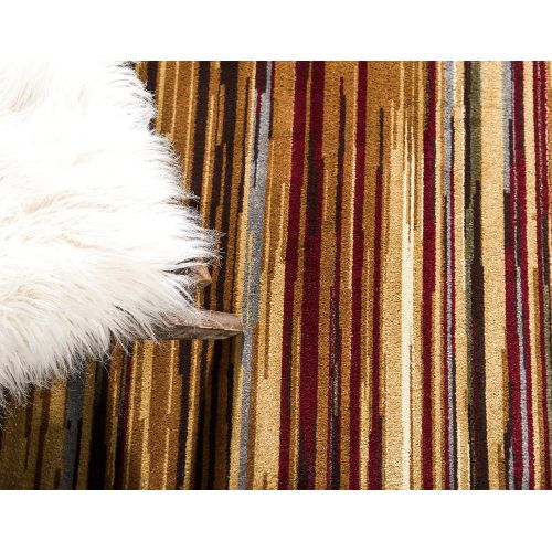  Unique Loom Barista Collection Abstract Vintage Modern Rustic Warm Multi Area Rug (5 x 8)