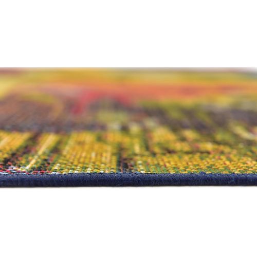  Unique Loom Outdoor Collection Watercolor Abstract Transitional Indoor and Outdoor Multi Area Rug (5 x 8)