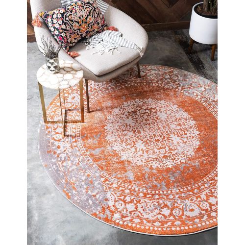  Unique Loom New Classical Collection Traditional Distressed Vintage Classic Terracotta Area Rug (8 x 10)