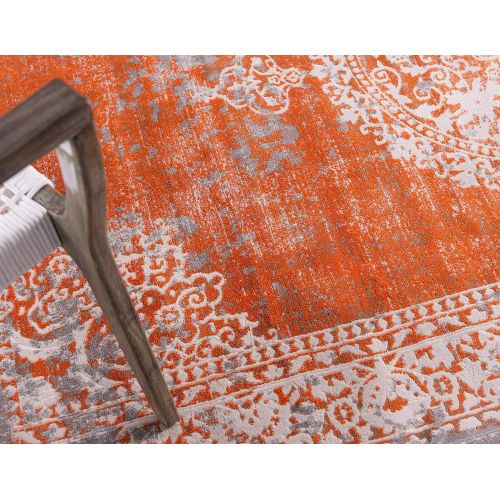  Unique Loom New Classical Collection Traditional Distressed Vintage Classic Terracotta Area Rug (8 x 10)