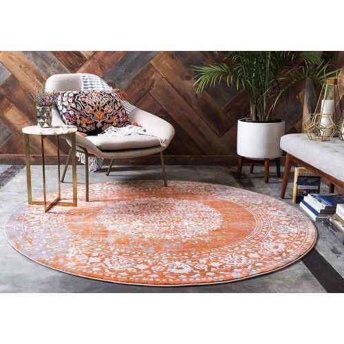  Unique Loom New Classical Collection Traditional Distressed Vintage Classic Terracotta Area Rug (8 x 10)