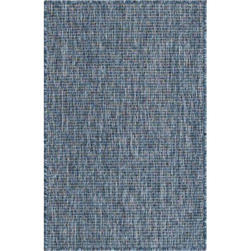  Unique Loom Outdoor Collection Casual Solid Accent Home Decor Aquamarine Area Rug (5 x 8)